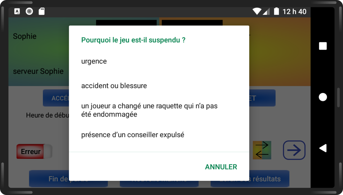 application de score tennis de table